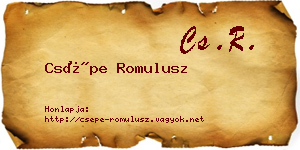 Csépe Romulusz névjegykártya